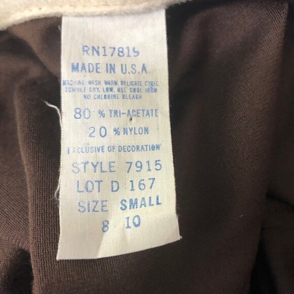 Vintage 70s 80s Fleece Robe Small Cream Brown - Picture 8 of 11